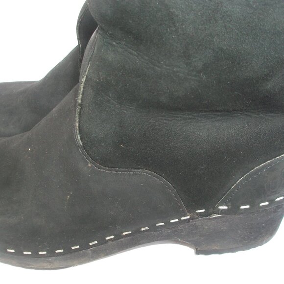 Ugglebo Sweden Handmade Nubuck& Suede Shearling-Lined Clog Boots - Picture 5 of 12